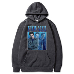 Edward Cullen Pattern Print Loose Hoodie