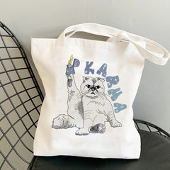 Taylor Karma Is A Cat Printed Canvas Bag