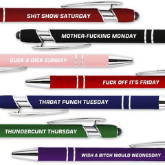Funny Stress-Relief Daily Quotes Ballpoint Pen Set