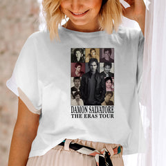 Retro Damon The Eras Tour White Tee