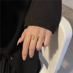 Cute Adjustable Butterfly Ring