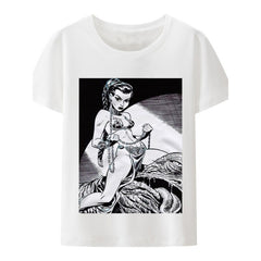 Unisex Retro Comic Graphic Print Crew Neck Tee