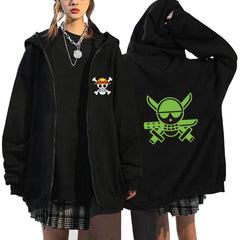 Unisex Anime Printed Casual Zipper Sports Hoodie