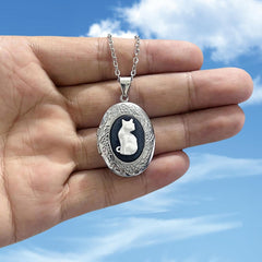 Gothic Cat Pattern Pendant Necklace