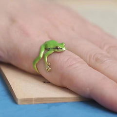 Niche Blue Frog Ring