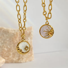 Retro Sun & Moon Necklace