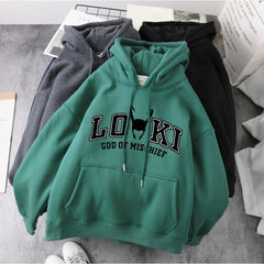 Unisex Loki Printed Casual Loose Hoodie