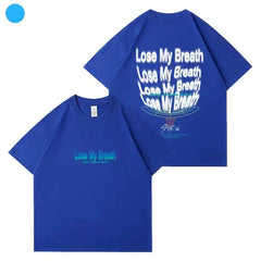Unisex Kpop Lose My Breath Letter Short-sleeved T-shirt