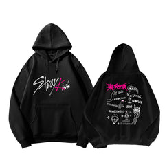 Unisex Kpop Logo Printed Loose Hoodie