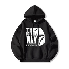 Mandalorian Cartoon Print Pullover Hoodie