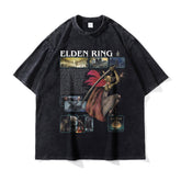 Vintage Unisex Game Graphic Washed Loose T-Shirt