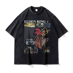 Vintage Unisex Game Graphic Washed Loose T-Shirt