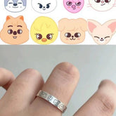 Cartoon Kpop Adjustable Engraved Pattern Ring