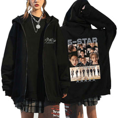 Kpop Group Harajuku Style Loose Zipper Hoodie