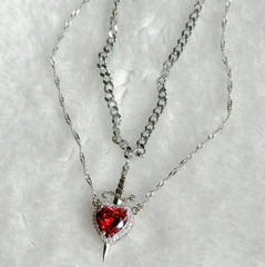 HEART AND SWORD COUPLE NECKLACES