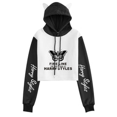 Women's Loose Cat Ears Cropped Hoodie