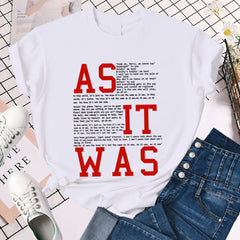 Women's Letter Printed Casual Loose T-shirt