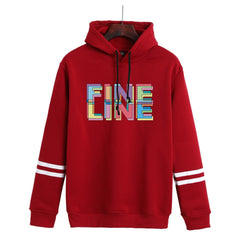 Unisex Casual Letter Loose Hoodie