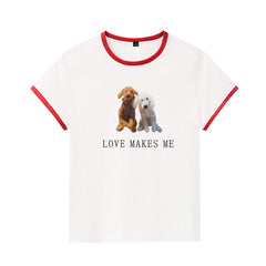 Karina Women's Dog Printed Short-sleeved T-shirt