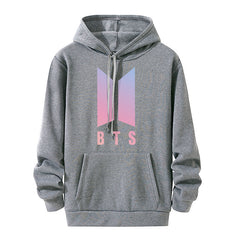 Unisex Kpop Letter Print Loose Hoodie