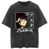 Casual Washed Anime Cotton T-Shirt