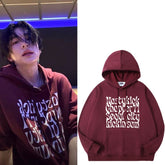Unisex Letter Print Pullover Loose Hoodie