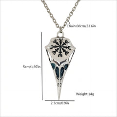 Retro Luminous Crow Skull Eagle Beak Pendant Necklace