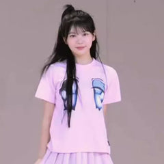 Dance Practice Mirrored Big Eyes Cotton T-shirt