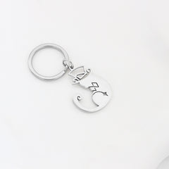 Cute Cartoon Game Cat Stainless Steel Necklace with Keychain