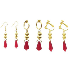 Stylish Game Cos Red Crystal Pendant Earrings