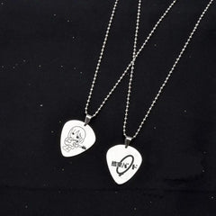Double Sided Guitar Pick Pendant Necklace