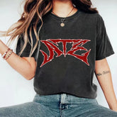 Trendy Kpop ATE Washed Short-sleeved T-shirt