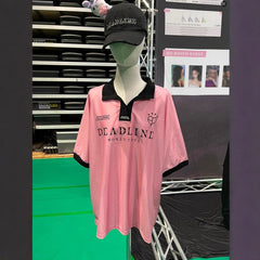 Kpop DEADLINE Logo Polo Lapel T-Shirt