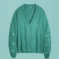 TS Stars Embroidered Orange Cardigan
