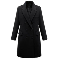Women's Long Double-breasted Woolen Jacket