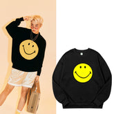 Men's and Women's Smily Face Print Pullover Sweatshirt