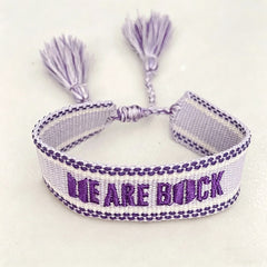 ARIRANG Embroidered Letter Fringed Bracelet