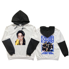 SK KARMA Album Fleece Black and White Hoodie