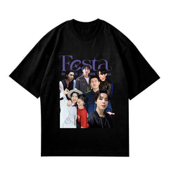 Kpop FESTA Poster Printed Crew Neck T-shirt
