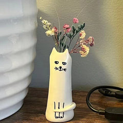 Cute Cat Vase Resin Ornament