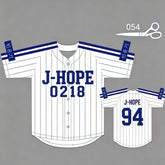 SUGA RM JK Striped Baseball Jersey Shirt