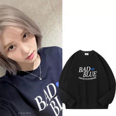 Gaeul Same Style Crew Neck Letter Printed Sweatshirt