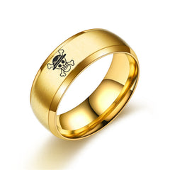 Trendy Pirate King Straw Hat Logo Ring