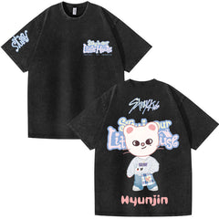 Cute STAY in Our Little House Print Washed Tee