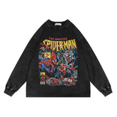 Trendy Spiderman Venom Crew Neck Washed Sweatshirt