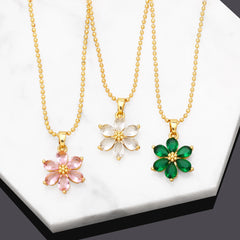 Luxury Flower Pendant Collarbone Necklace