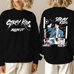 SKZ RUN IT Printed Crew Neck Sweatshirt