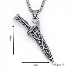 Retro Dagger Pendant Necklace