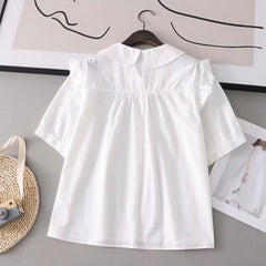 Lovely Japanese Style Lace Short Sleeved Shirt