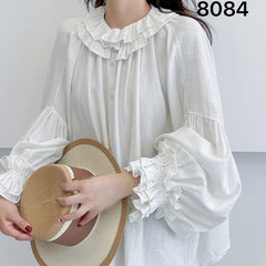 Retro Women's Double-layer Lace Collar Shirt